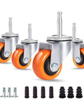 Replacement Casters Set Of 4 For Wet Dry Vacuums, 2 Inch Stem, 600 Pound Weight Capacity, 360 Degree Swivel Castor Wheels