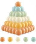 Ball Pit Balls (100 Pack, Orange,Teal) Plastic Balls for Various Games, Ideal for Ball Pits and Playhouses stacked in pyramid