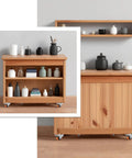 Wooden cabinet with Two Wheel Casters Set Of Four Heavy Duty 2 Inch Orange TPE With Brake Double Wheel Swivel Plate Locking Castor Wheels