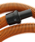 Expand your vacuum’s reach with this 7 piece auto detailing hose kit for 1 1/4 inch hoses, close-up of a 10 ft dual layer hose