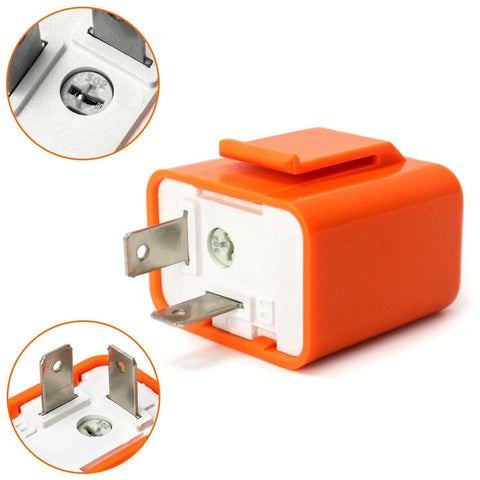 Two Pack 2 Pin Electronic Turn Signal Flasher Relay For Motorcycles Hyper Flash Upgrade With Adjustable LED Indicator