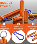 3 Pcs Electrode Rod Storage Tube, Ybenlld Welding Rod Holder, Portable Aluminum Container, Orange with carabiner clips and split sections