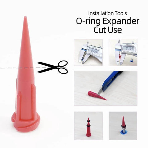 O-ring expander tool for Three Handy Buna-N O Ring Seal Kit With Three Easy Sizes For Mini Dental Implants Replacement shown on table.