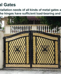 Heavy Duty Gate Hinges ，7in Can Be Bolted or Welded On Heavy Duty Large Wood or Metal Gates, 1100 lbs Max Load,Built-in Roller Bearing Hinges Opened 90° Inward or Outward,2pack used in metal gate installation