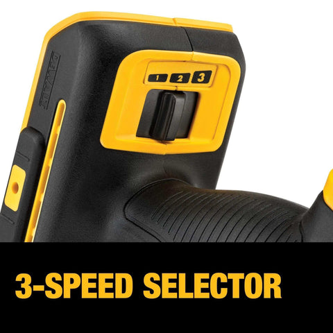 Close-up of 3-speed selector on 20V Max XR Oscillating Tool Kit With Blades And Charger Included