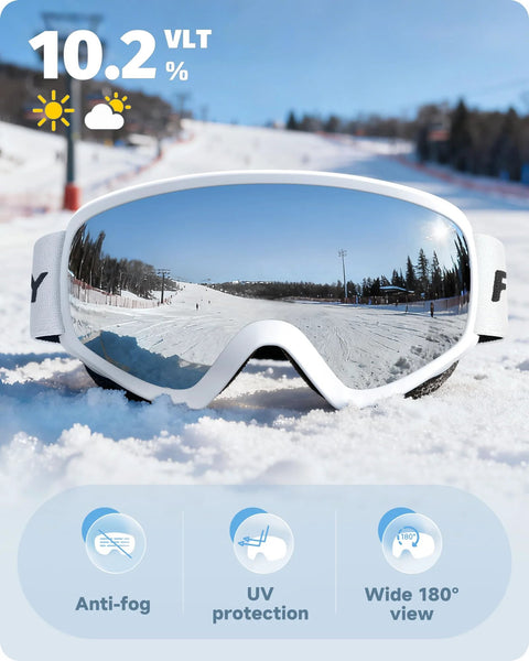 OTG Kids Ski Goggles For Boys And Girls Anti Fog Snowboard Goggles Youth on snow, wide 180° view lens with UV protection