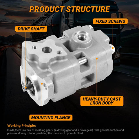 Close-up of Otobaijeni Hydraulic Pump 6C200-37300 6C200-37303 B2630HSD B3030HSD Compatible with Kubota showing structure and components