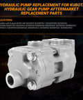 Otobaijeni Hydraulic Pump 6C200-37300 6C200-37303 B2630HSD B3030HSD Compatible with Kubota, silver aftermarket gear pump