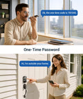 Secure, keyless entry with a lever handle fingerprint door lock set featuring an electronic keypad and autolock on door