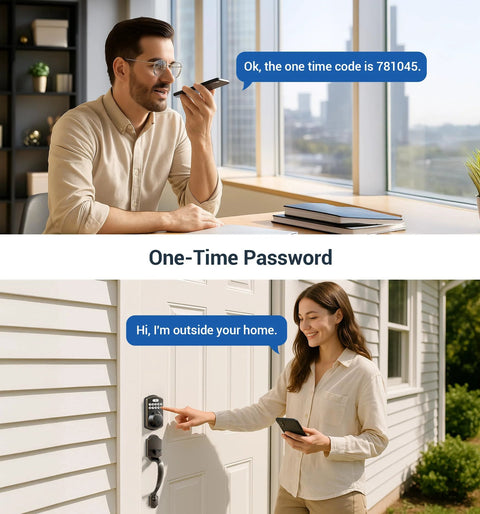 Secure, keyless entry with a lever handle fingerprint door lock set featuring an electronic keypad and autolock on door