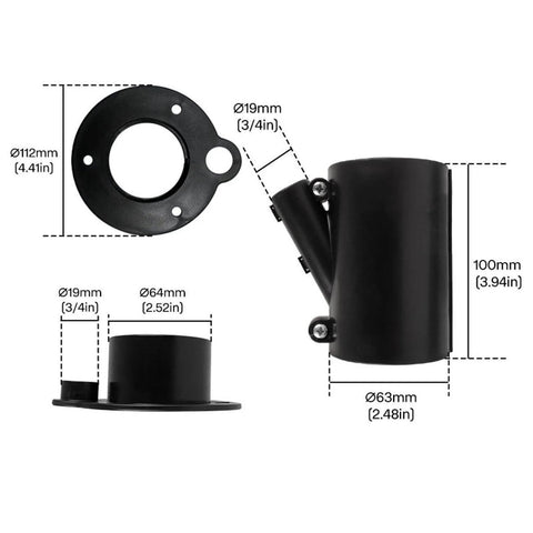 Outboard Rigging Hose Flange Union With Port Black Boat Cable Entry Sleeve And Rigging Tube For Marine Wiring Durable PP