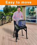 Person moving grill with Heavy Duty Caster Wheel Kit With 360 Degree Swivel And Brake For Outdoor Ninja Stand XSKUNSTAND