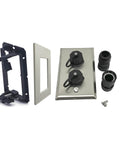 Built Tough Outdoor Ethernet Wall Plate With Dual Waterproof RJ45 CAT6 Jacks For Patios And Workshops, stainless steel components