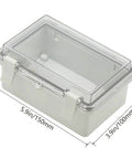Outdoor ABS Plastic Electrical Junction Box IP65 Weatherproof Enclosure With Clear Hinged Cover And 2 Cable Glands 5.91 By 3.94 By 2.76 Inches