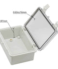 Outdoor ABS Plastic Electrical Junction Box IP65 Weatherproof Enclosure With Clear Hinged Cover And 2 Cable Glands open view