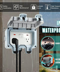 Outdoor Electrical Outlet With Switch And LED Indicator 15A 110-250V IP66 Waterproof Weatherproof Power Socket Box With Cable Glands