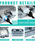 Detail of outdoor electrical outlet with switch and LED indicator 15A 110-250V IP66 waterproof power socket box and cable glands.