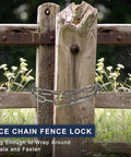 2 Pack Outdoor Fence Gate Chains, 5/32 x 36 Inch Mental Chain Fence Lock with Spring Hooks Easy to Open and Close on wooden gate