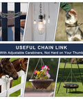 ✝️ 2 Pack Outdoor Fence Gate Chains, 5/32 x 36 Inch Mental Chain Fence Lock with Spring Hooks Easy to Open and Close in use