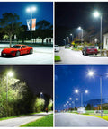 Powerful 200W Outdoor LED Parking Lot Light With 30000LM Output illuminating parking lots at night