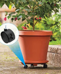 Plant pot on patio with 4pcs 2 Inch Swivel Caster Wheels with M6 Threaded Stem and Brake Heavy Duty Black Nylon Replacement Casters