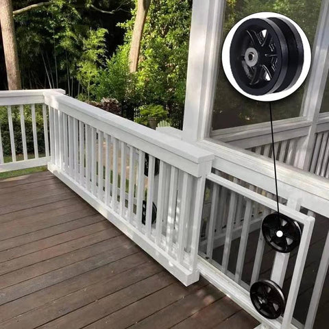 V Groove Cast Iron Wheel 4 By 1.5 Inches With 600 Pound Load Capacity installed on sliding gate track, black wheel