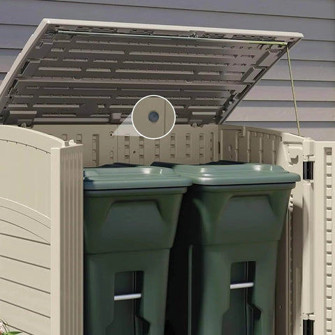 20 Pack Replacement Bolts For Suncast And Craftsman Resin Storage Sheds Three Eighths Inch Hex Screws Black installed on shed lid