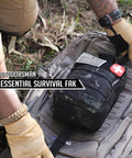 250 Piece Go To Survival IFAK First Aid Kit With Molle Pouch For Camping Hiking Boating And Emergency Preparedness EMT Ready Trauma Bag With Outdoor Gear For Home Car Travel Earthquake And Adventures on a backpack outdoors