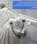 Outdoor electrical panel with cable glands weatherproof and dustproof, showing 100 Piece Nylon Cable Gland Kit With Five Sizes 3 To 25 Mm Includes PG7 PG9 PG13.5 PG21 And PG29 Waterproof NPT Weatherproof Strain Relief Pass Through Cord Gland Connectors in use.