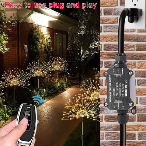 Remote Control Power Switch For Outdoor Use Waterproof Wireless Light Switch With 165 Feet Range Plug And Play Supports 110V 120V 250V 20A RF Module Relay Weatherproof Smart Socket For Patio Garden Garage Electrical Equipment controlling outdoor lights
