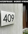 House number 409 attached using Ultra Strong Clear Double Sided Tape With Enhanced Nano Technology Waterproof Mounting Adhesive.