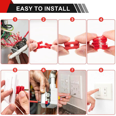 Installation steps for Outlet Box Spacers Kit 48 Pack for Loose Outlets and Switches, Wall Plate Stabilizers, Tile Backsplash Extenders.