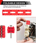 Outlet Box Spacers Kit 48 Pack for Loose Outlets and Switches demonstration showing red spacers used to stabilize an electrical outlet.