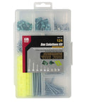 Front view of All In One Outlet Box Wiring Kit For Pros And DIYers With Grounding Screws And Clips And An Assortment Of 6 32 And 8 32 Machine Screws With Spacers For 6 8 And 10 Screws Gardner Bender BSK 100