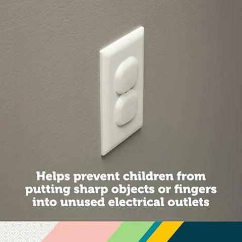 Keep curious hands safe with a 36-pack of removable, reusable electrical outlet covers installed on a wall outlet.