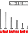 195 Pieces Electrical Outlet Extender Kit, 6-32 thread flat head screws, six sizes and quantities shown in image