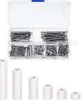 Outlet Spacer Kit With 60 White Spacers And 90 6-32 Thread Round Head Screws In Six Lengths For DIY Friendly Household And Industrial Electrical Installations, Easy To Install, Replacement Pack For Quick Fixes.