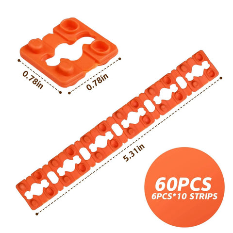 Outlet Spacers Set 60 Pieces For Electrical Box Extender Plastic Shims with dimensions and packaging displayed