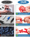 Comparison chart of outlet spacers, showcasing 48 Piece Outlet Spacers Pack for Electrical Boxes and Wall Plates Plastic Spacers advantages.
