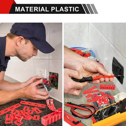 Installation of Outlet Box Spacers Kit 48 Pack for Loose Outlets and Switches, Wall Plate Stabilizers, Tile Backsplash Extenders