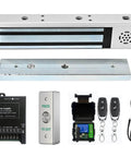 Outswinging Door Access System With 600lbs Magnetic Lock Kit Built In Alarm Beeper Remote Controller And Exit Button components