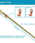 Portable Ground Rod With Ground Wire Lug Half Inch Diameter And 18 Inch Length Oval Eye Design Displayed on Size Chart