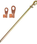 Portable Ground Rod With Ground Wire Lug Half Inch Diameter And 18 Inch Length Oval Eye Design for electric fences and antennas.