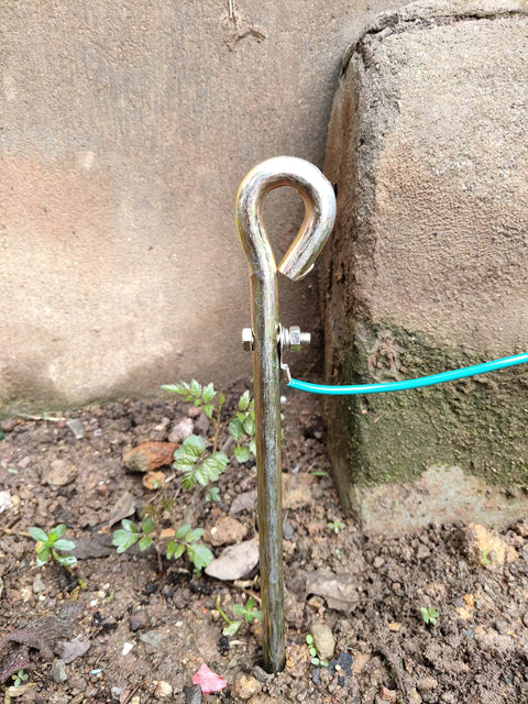 Portable Ground Rod With Ground Wire Lug For Electric Fences Antennas Satellite Dishes And Tie Out Stakes Half Inch Diameter