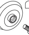 Diagram of 7/8 inch oval shower door roller replacement set with nylon wheel and hardware, easy install for sliding glass doors.