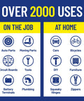 Infographic showing over 2000 uses for a utility cart, including auto parts, moving parts, tools, bicycles, cars, and furniture.