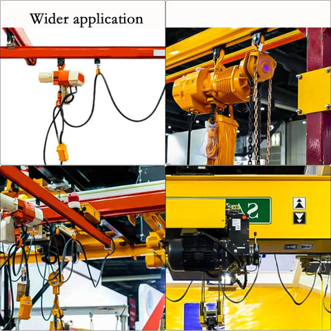 Image showing various hoist systems in use for wider application in industrial settings.