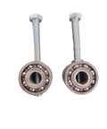 Overhead Trolley Wheel Rollers (1 Pair) (2 Wheel) close-up view showing metal construction and bolt length for installation