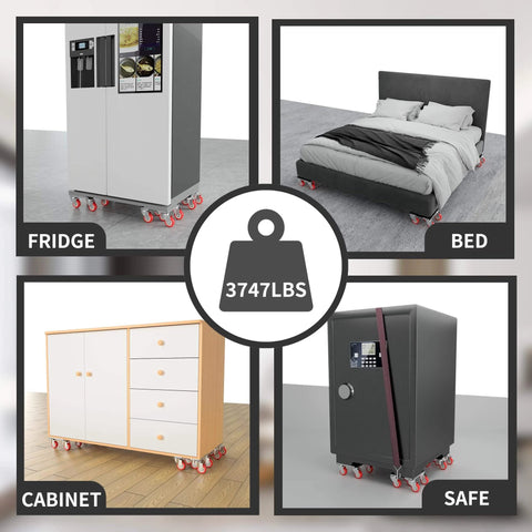 Oversize Furniture Dolly with 5 Wheels, Heavy Duty Carbon Steel Panel Furniture Movers under appliances and furniture, 3747 LBS weight.