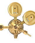 Oxygen Regulator For Large Gas Tank With Dual Two And Five Eighths Inch Gauges 0 To 200 PSI Outlet And 0 To 4000 PSI Inlet CGA 540 Female Solid Brass Body Welding Torch Regulator For MIG TIG Yaetek shown with solid brass construction and dual gauges.
